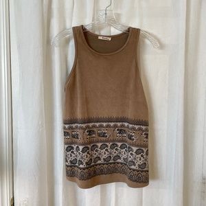 Boho faux suede sleeveless